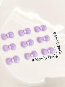 50 قطعة من اكسسوارات الأظافر المزينة بالقوس الحلو والقطة الكرتونية والماس الراتنجي الجميل ثلاثي الأبعاد، اكسسوارات تزيين الأظافر اليدوية المناسبة للاستخدام المنزلي والاحترافي - متعدد الألوان - مشاهدة 5