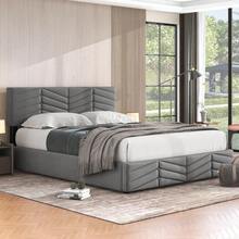 Bed Frames - 灰色 + 天鵝絨 + 140厘米*190厘米 - 查看 4