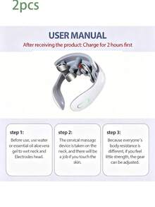 Wireless TENS Pulse Back & Neck Massager, Smart Shoulder & Neck Massager With Heating, Relieves Muscle Soreness, Powerful Body Therapy - White - View 10