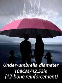 Large 12 Ribs Black Windproof Waterproof Folding Umbrella For Business Men's & Women's Travel, Reinforcement Umbrella For Both Rainy And Sunny Day For Windproof Travel Umbrella, Aluminum Shaft, Auto-Black, Lightweight, Strong UV Protection, Foldable, Compact, Portable, Auto Open, Rainproof, Sunshade