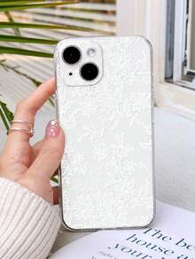 1 chiếc ốp lưng điện thoại trong suốt chống trượt, họa tiết ren lãng mạn, thanh lịch, tương thích với iPhone 11/12/13/14/15/16 Pro Max - Nhiều màu - Xem 2