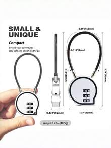 UP Security 多功能智能水滴形锌合金背包锁，行李箱包组合钥匙防盗锁，旅行必备，情人节礼物。