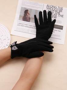 زوج من قفازات شتوية للنساء تعمل على الشاشة اللمسية، قفازات محبوكة بسيطة ودافئة