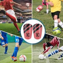 1双迷你大师黑粉色10号足球护腿板，成人夹式护腿器 - 加厚耐用迷你足球护腿板，适合所有季节