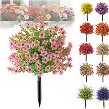 1 Piece, Artificial Purple Violet Flower With Floor Nails, UV-Resistant And Garden Decoration, Low-Maintenance All-Season Artificial Plant, Flower Prop, Wedding Decoration, Christmas Decoration, Outdoor Decoration, Artificial Flower - 粉色 - 查看 6