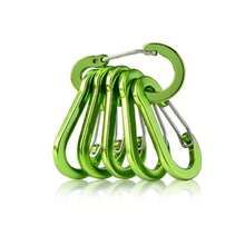 6 piezas de llavero de mosquetón de aleación de aluminio para camping al aire libre, escalada, clip de bloqueo, gancho de hebilla, accesorios de pesca - Verde 6 piezas - Ver 3
