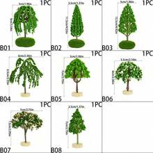 1 pieza Modelo de árbol mini realista, decoración miniatura linda, adorno de jardín de hadas de artesanía de resina, accesorio de jardín de escritorio para el hogar, planta artificial - Multicolor - Ver 3