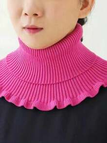 1/2pcs Women's Winter Scarf, Soft Polyester Fiber, Elegant Design, Elastic And Warm, Knitted Scarf, No False Hair