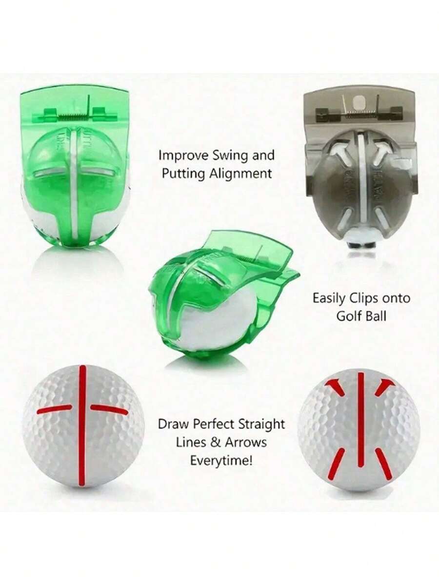 1 pieza Marcador de bola de golf preciso - Plástico ABS duradero, mejora la alineación y la precisión, accesorio de golf esencial - Multicolor - Ver 1