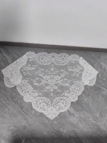 125cm*60cm/1pc White Vintage Delicate Romantic Elegant Floral Triangle Veil, Bridal Church Wedding Headpiece, Elegant Niche Clothing Accessory, Shawl, Skirt Hem, Home Decor Lace Trim