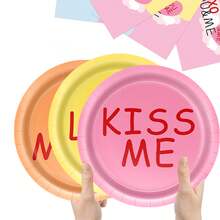 Valentine's Day Party Supplies - Romantic Valentine's Day Party Decorations, Tableware, Plates, Cups, Napkins, Disposable Utensils, Wedding & Birthday Party Supplies, Multiple Options - Multicolor - View 5