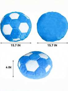 足球抱枕，柔软蓬松，毛绒材质，适合男孩女孩，运动主题抱枕，可用于房间装饰、沙发、床铺，是足球爱好者的理想礼物。 - 足球(藍色) - 查看 3