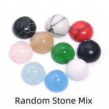 5-10pcs/Pack Natural Stone Gemstone Cabochons, Random Mixed Agate, Jade, Elegant Vintage DIY Jewelry Craft Supplies, Suitable For Necklace, Ring, Bracelet, Jewelry Making, Embellishment