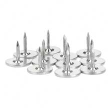 100 tachuelas decorativas de cabeza plana, tachuelas decorativas redondas - Plateado - Ver 6