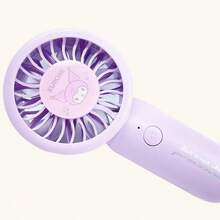 Miniso 1 pieza Ventilador de escritorio y de mano de doble uso con diseño de Kuromi de Sanrio - Diseño de dibujos animados detallado, recargable por USB, regalo de verano pensativo
