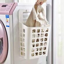 Cesto de ropa sucia plegable montado en la pared para una fácil organización del hogar y ahorro de espacio, cesto de lavandería ultra compacto y plegable con soporte de pared, ideal para baños pequeños, dormitorios, cuartos de lavado y armarios, mantiene la ropa sucia organizada y fuera de la vista, solución de lavandería de acceso rápido colgada en la pared para uso diario - Multicolor - Ver 5