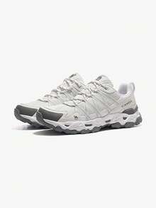 CAMEL CROWN Tênis de Caminhada Masculinos, Respiráveis, Antiderrapantes, Absorventes de Choque, Tênis Esportivos Robustos, Tênis de Caminhada e Corrida, Cabedal em Tela, Calçados Esportivos Casuais - Cinza branca - Visão 4