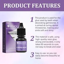 EELHOE Tooth Gem Decorative Glue Long-Lasting Waterproof DIY Fashionable Jewelry Bonding Teeth Gems Light Cured Adhesive Glue Suitable For Popular Teeth Gems - 無色 - 查看 4