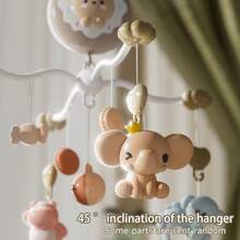 1pc Baby Crib Mobile, Cartoon Donut & Bear Music Rotating Crib Mobile, Night Light, Electric Rotation, Cartoon Design, For Everyday Use - Multicolor - View 8