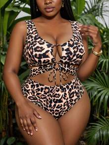 Slaydiva 1 Stück Badeanzug mit Tiermuster in Große Größen, für Silvester-Party im Sommer 2025 - Verschiedenfarbig - Übersicht 1