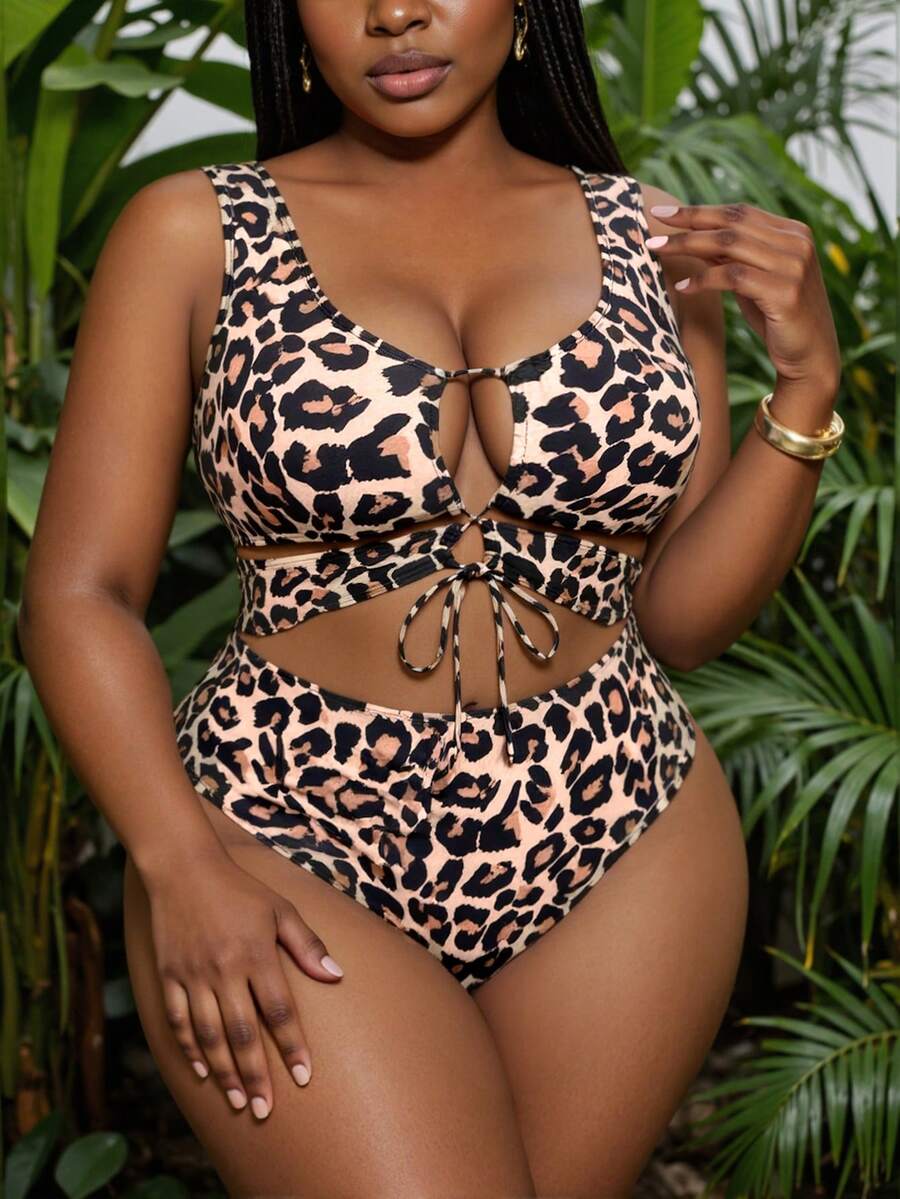 Slaydiva 1 Stück Badeanzug mit Tiermuster in Große Größen, für Silvester-Party im Sommer 2025 - Verschiedenfarbig - Übersicht 1