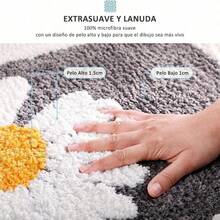 Alfombra de Baño Lujosa Microfibra Extrasuave y Absorbente Secado a Máquina Antideslizante Lanuda para el Suelo del Baño y Ducha 45x65 cm - Gris - Gris - Ver 3