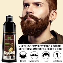Brown Hair Dye Shampoo For Gray Hair – 10 Mins Plant-Powered Formula, Swiftly Covers Stubborn White Hair & Beard, Long-Lasting Even Shade, Nourishes Scalp & Restores Shine, Easy At-Home Hair Coloring, Unisex For Women & Men, Ideal For All Hair Types - 2pcs (棕色+棕色) - 查看 10