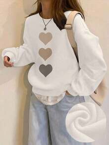 Christmas Outfit Womenhair Accessories For WomenINAWLY Women's Casual Bow Print Sweatshirt, Autumn/WinterLoose And Comfortablechristmaswoman Winter Clothes - 白2 - 查看 1