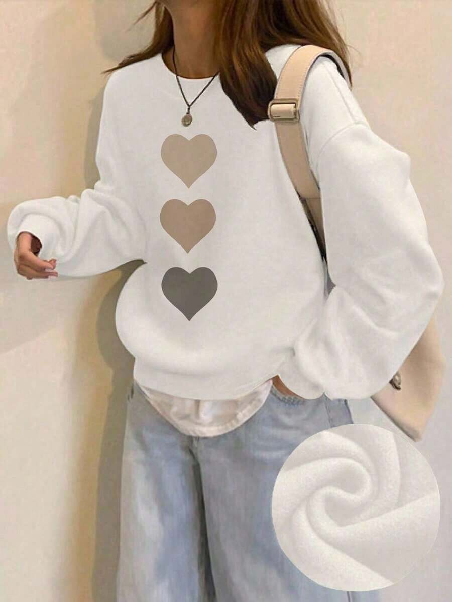 Christmas Outfit Womenhair Accessories For WomenINAWLY Women's Casual Bow Print Sweatshirt, Autumn/WinterLoose And Comfortablechristmaswoman Winter Clothes - 白2 - 查看 1