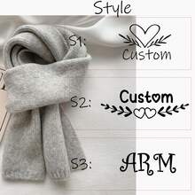 Personalized Letter Scarf For Women - Embroidered Initial (A-Z) & Full Name - Luxury Winter Scarf, Elegant Cursive/Print Letter, Beige/Brown/Tortoiseshell/Red Options - Boxed Name Tag