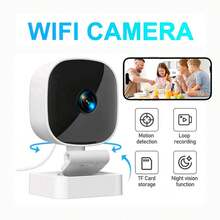 无线智能摄像头，婴儿监视器，带双向语音、红外夜视、远程手机APP控制，家用安防摄像头，室内/室外监控摄像头 - 白色 - 查看 13