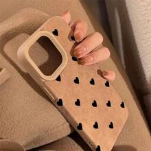 Nueva funda de teléfono de cuerpo completo antideslizante, a prueba de golpes y elegante - Una funda de teléfono de silicona y gamuza con patrón de corazón minimalista y elegante para iPhone 14 Pro Max, para iPhone 16 Pro Max, para iPhone 15 Pro Max, para iPhone 13 Pro Max, para iPhone 12 Pro Max, para iPhone 11 Pro Max/Xs Max/Xr/16E hecha de alta calidad ¡Consigue una funda de teléfono atractiva! - 1 pieza - Ver 4