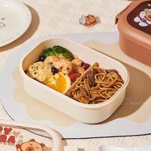 Hộp cơm bento hình chuột lang nước dễ thương - Hộp cơm trưa di động, hộp đựng thức ăn chịu nhiệt kèm thìa và dĩa, thích hợp cho trường học, văn phòng, cắm trại và dã ngoại, có thể dùng làm hộp đựng trái cây, chỉ rửa bằng tay, không cần điện, thích hợp cho trường học, văn phòng, hoạt động ngoài trời, cắm trại, khay đựng thức ăn | Hộp cơm bento chia ngăn | Hộp cơm trưa - Nhiều màu - Xem 7