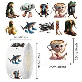 500 Pcs Sticker Set - TungTungTungSahur - Meaningless Design Meme Stickers, Suitable For Mobile Phones, Laptops, Refrigerators, Toolboxes, And Luggage