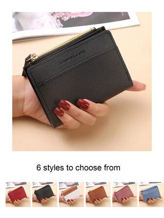 短款小钱包，采用拼接折叠拉链和按扣设计，可作钥匙扣钱包、信用卡夹、卡包、防消磁证件夹、防水保护套使用，设计简约清新，确保极致安全，易于握持，可轻松放入口袋或包包，纤薄便携，是圣诞节、新年、周年纪念日和生日等场合的理想礼物。