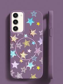 Funda magnética mate para teléfono con pentagrama en toda la superficie para Samsung Galaxy S22+ S23+ S22 Plus S23 Plus S22 Ultra S23FE S23 Ultra, funda protectora de TPU suave y resistente a los golpes. - Negro - Ver 7