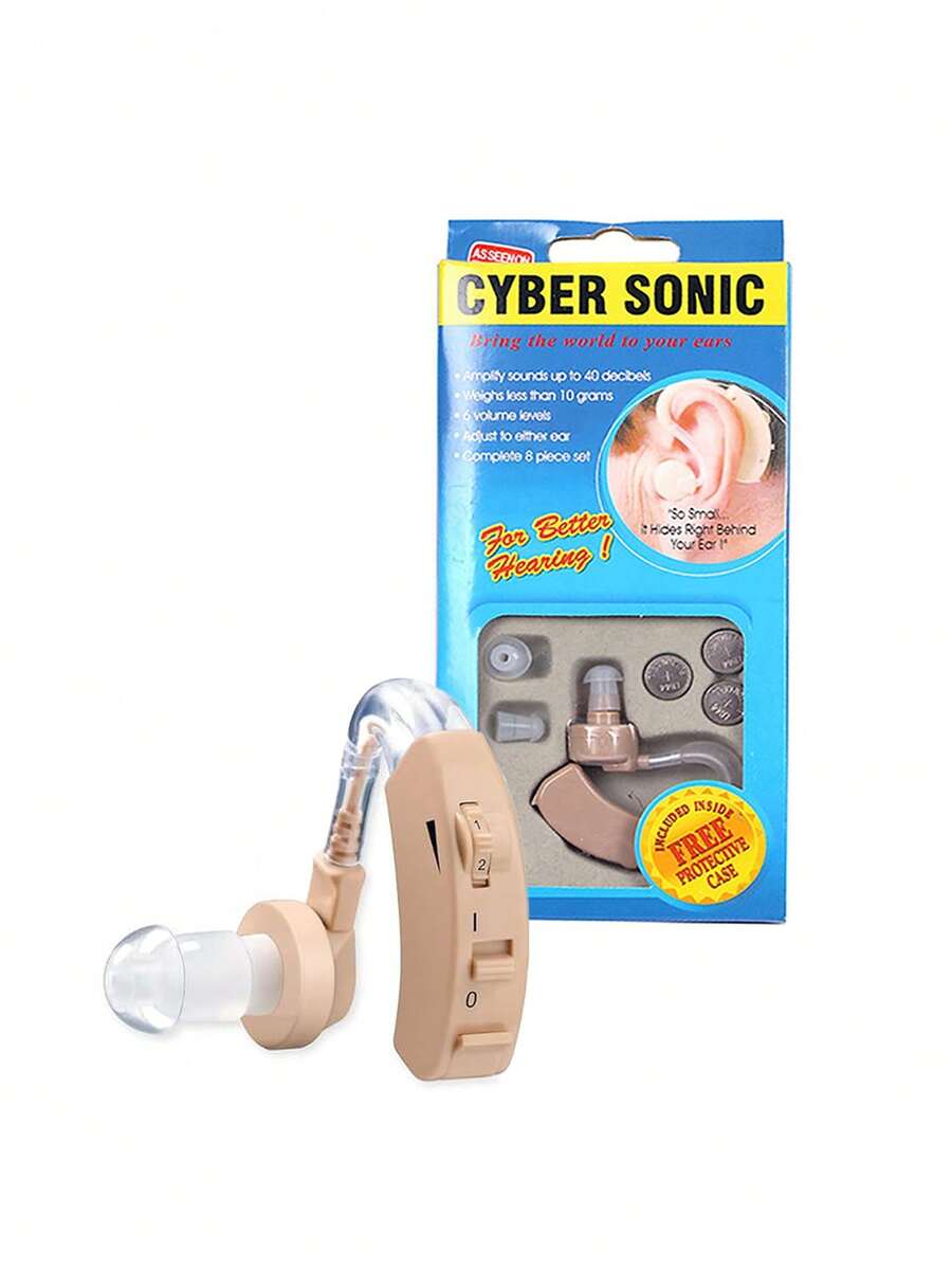 Audífono colgante de oreja, amplificación de audio,la oreja adecuado para personas mayores, función inteligente de reducción de ruido, amplificador auditivo invisible con control de volumen - Camel - Ver 1