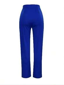 Pantalones acampanados de talle alto de moda para mujer, disponibles en múltiples colores para vacaciones de primavera - Azul - Ver 2