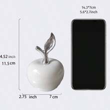 1 pieza Decoración de escritorio minimalista con forma de manzana, artesanía blanca de estilo bohemio creativo, adecuada como regalo para amigos/decoración de escritorio de oficina y del hogar - Multicolor - Ver 5