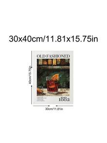 1 pieza Impresión artística de receta de cóctel Manhattan vintage para carrito de bar, impresión de receta de cóctel Old Fashioned, arte de pared de carrito de bar vintage, decoración de dormitorio, decoración de sala de estar, decoración de cocina, decoración de dormitorio, regalo ideal para amigos, arte de pared, decoración de pared, decoración del hogar, decoración de habitación, arte de pared en lienzo, carteles, arte de pared con marco, marco opcional - Multicolor - Ver 20