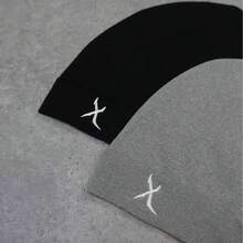 Y2K 时尚刺绣针织帽，男女通用运动户外跑步帽 - 透气弹力，时尚休闲男士冬季服装 - X款 - 查看 4
