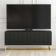 Creative Furniture Ripple TV Unit 100cm - Modern Fluted Design With Push To Open Doors - Black - View 12