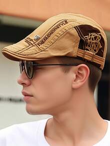 Spring/Summer Flat Cap, British Retro Fashion Forward Cap, Beret, Newsboy Cap - A - View 2