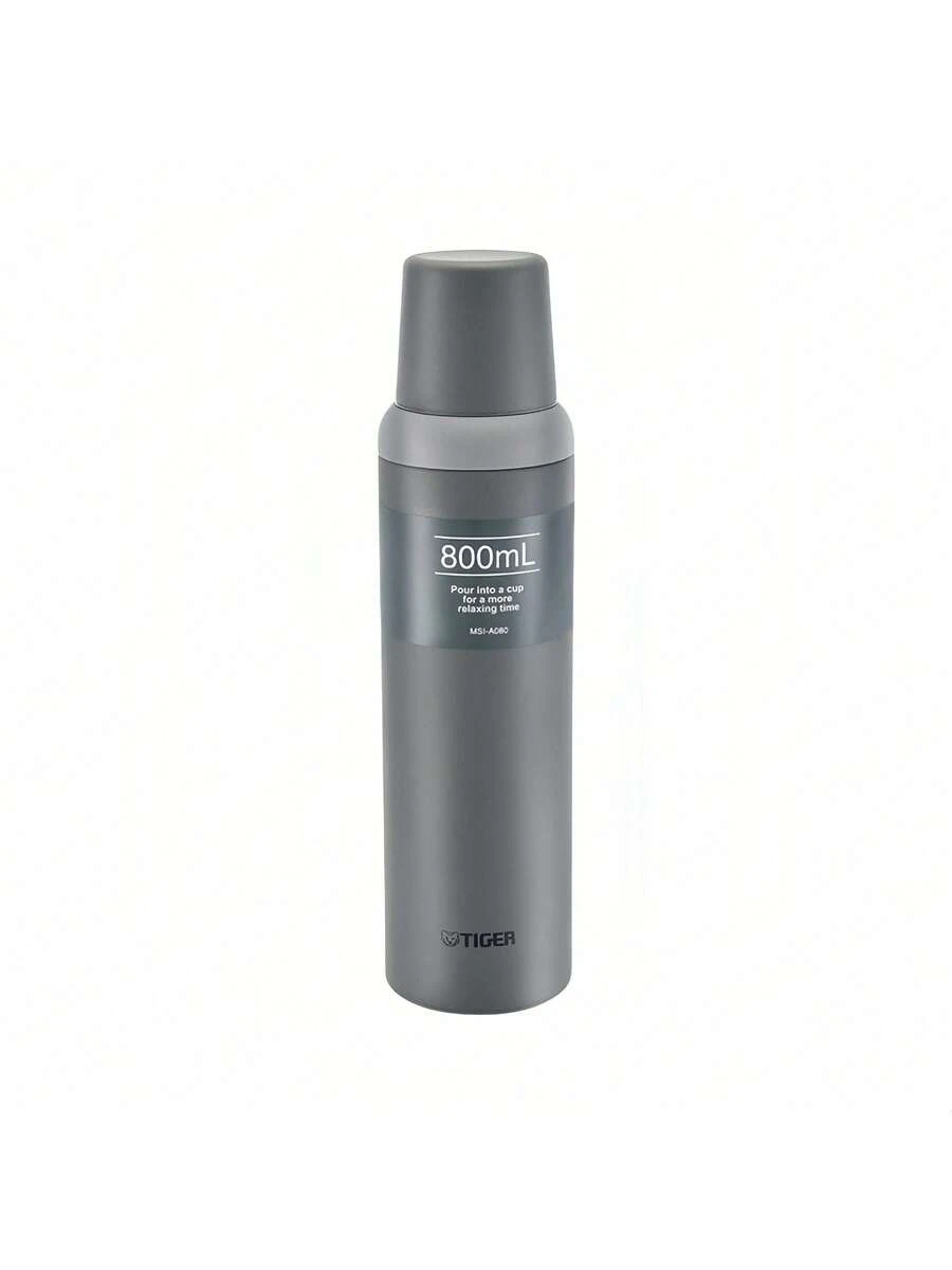 Tiger Cană rece izolată în vid MSI-A080 340, 800 ml, design cu turnare la 360°, operare cu o singură mână, suport pentru pahare auto compatibil cu mai multe scenarii, protecție anti-scurgere, gri fumuriu - Gri fumuriu - Vizualizare 1