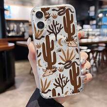 Desert Cactus Skull Snake Pattern Phone Case Compatible With Samsung Magnetic Phone Cases  17  16 Pro Max  15 Pro Max  13 And  12 Made Of TPU Material Providing Shock And Drop Protection A Great Gift For Family Friends Loved Ones Boyfriends/Girlfriends And For Christmas - 無色 - 查看 5