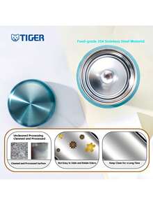 Tiger MJF-A048 480ml Business Insulated Mug, Made In Japan, 304 Stainless Steel, One-Touch Lid Opening, Leak-Proof, Portable, Suitable For Commuters And Office Use, Unisex
