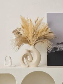 2pcs Ceramic Vase Set - Modern Wreath Shaped White Minimalist Style Decorative Vases, Suitable For Living Room, Entryway, Bookshelf, Fireplace Mantel, Centerpiece - Multicolor - View 7