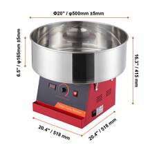 Máquina eléctrica para hacer algodón de azúcar, 1000 W, máquina comercial para hacer algodón de azúcar con recipiente de acero inoxidable y cuchara para azúcar, perfecta para cumpleaños de niños en casa, fiestas familiares (rojo) - Rojo - Ver 9