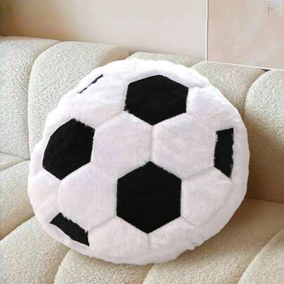 Almohada con forma de balón de fútbol, suave y esponjosa, cojín de fútbol de peluche para niños y niñas, cojín decorativo para habitación, sofá, cama, regalo de fútbol