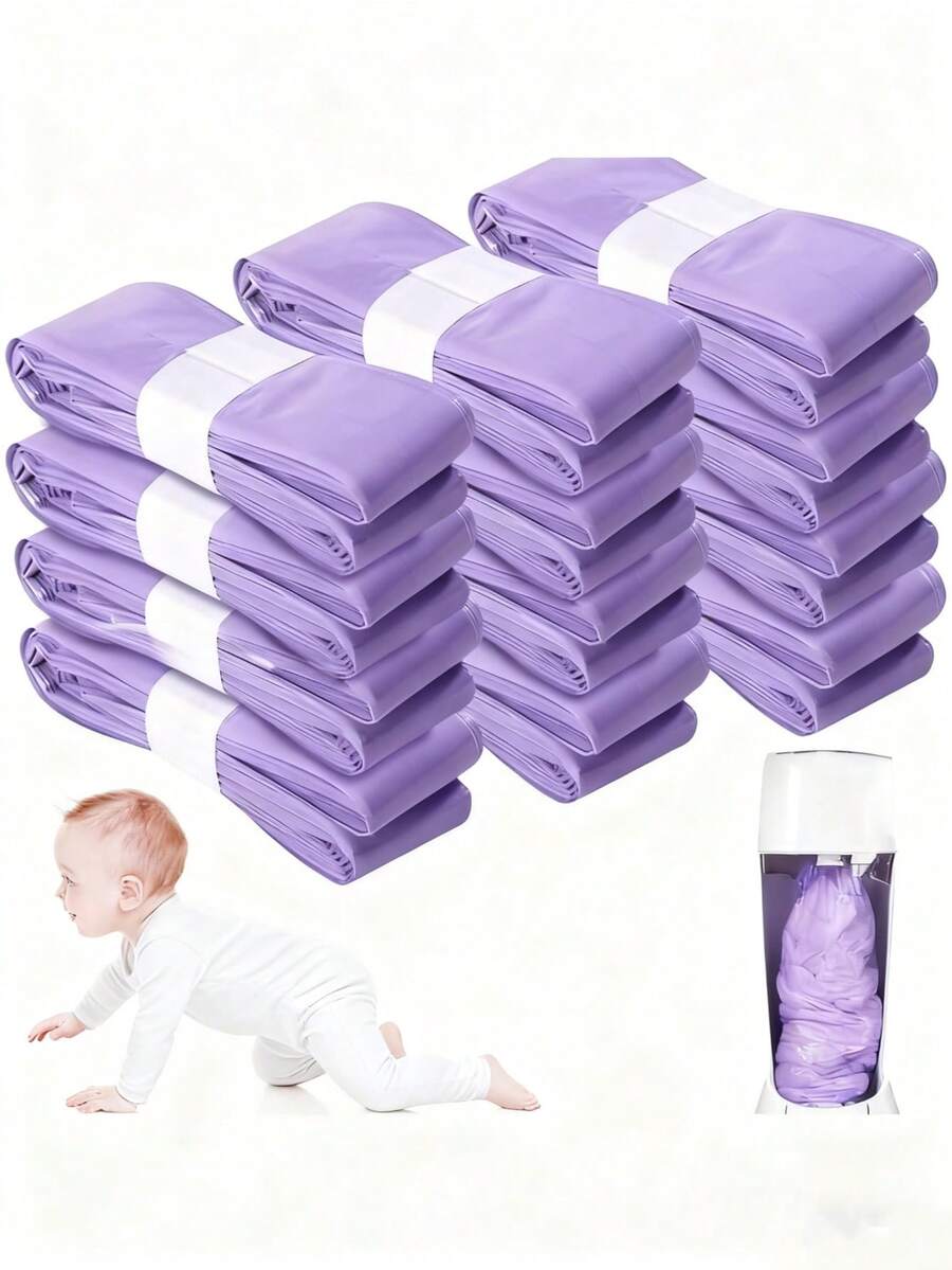 1pc/4pcs/10pcs/12pcs Diaper Pail Refill Trash Bags, Thick Odor-Proof Diaper Disposal Bags, Fit For Genie/Angelcare Diaper Pails (Random Color)